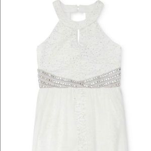 Elegant lace & rhinestone romper